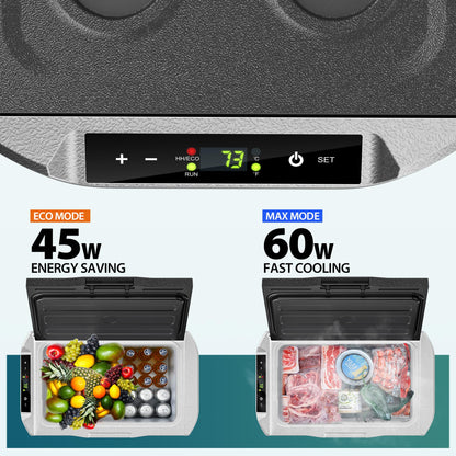 EUHOMY 12 Volt Refrigerator, 22QT(21L) 12V Cooler, Compressor Electric Cooler -4℉~68℉, 12V Fridge 12/24V DC 110-240V AC, Portable Freezer for Camping, Travel, Truck, Home EUHOMY