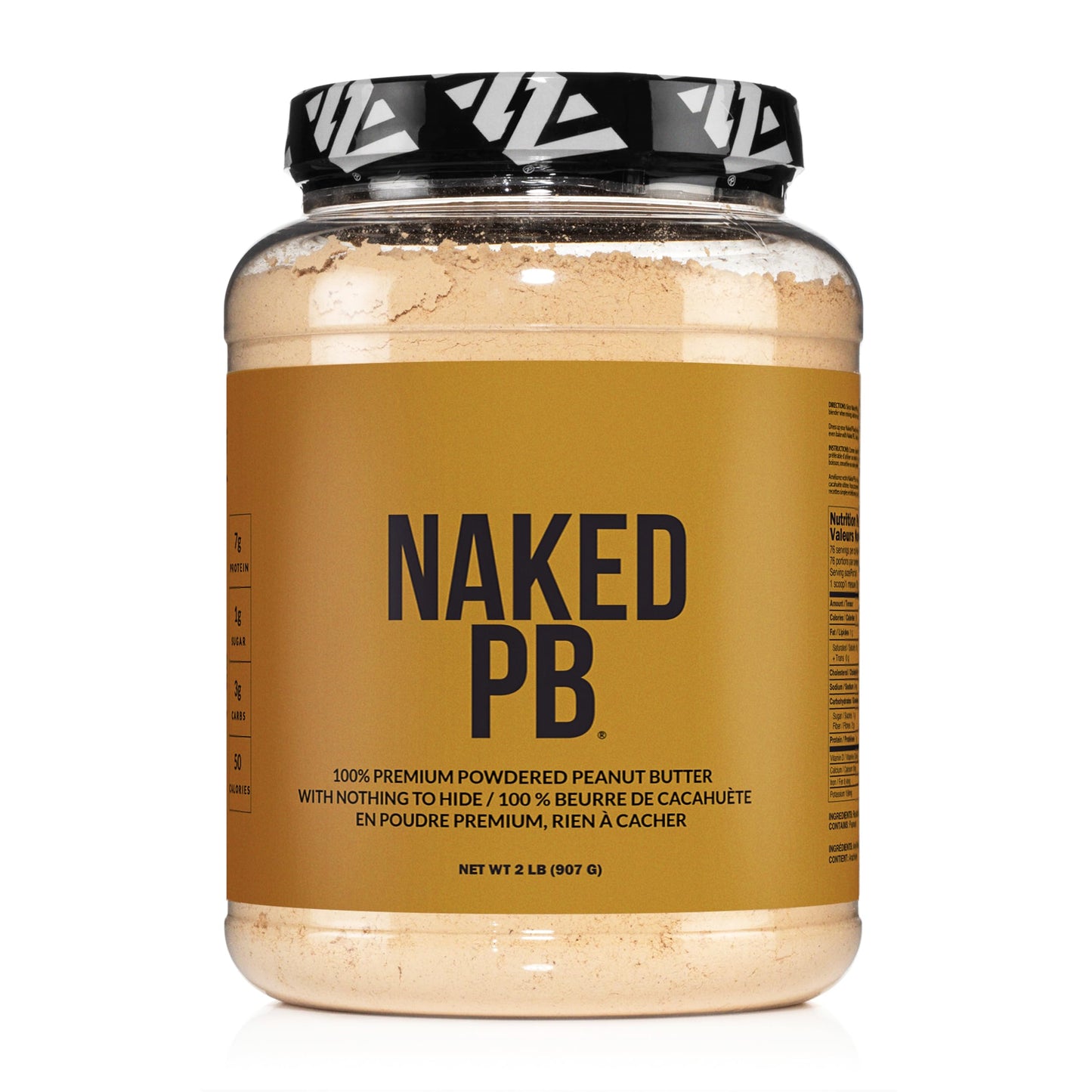 NAKED PB Powdered Peanut Butter – 2 lb Bulk, Single-Ingredient Roasted Peanuts, Vegan & Additive-Free