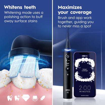 Oral-B iO6 Electric Toothbrush, for a Deep Clean and Whiter Teeth, Black Lava, Rechargeable Electric Toothbrushes, iO Series 6 with 1 Power Toothbrush, 1 Brush Head, and 1 Travel Case - Available at All In One Marketplace Canada