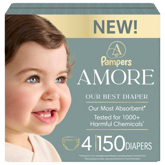 Pampers AMORE, Size 4, Our Best Diaper, 1 Pack (Count of 150)