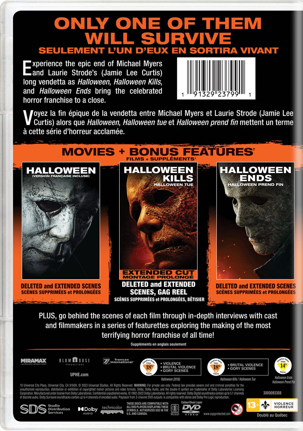 Halloween Trilogy (Halloween / Halloween Kills / Halloween Ends) [DVD]