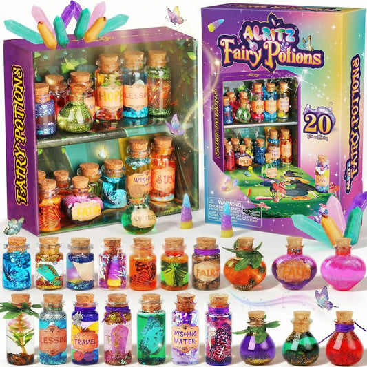 Alritz Fairy Potions Kit, Magic Mix Kit 20 Bottles, Decorations Ornaments Garden Crafts Birthday Gifts Toys for Girls 6 7 8 9 10 Years Old Families Party Outdoor Indoor - Available at All In One Marketplace Canada