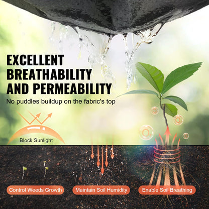 VEVOR Driveway Fabric, 3x100FT Non Woven Geotextile Fabric for Landscaping, Heavy Duty Garden Weed Barrier Fabric, 4OZ Landscape Fabric, French Drains Drainage Fabric, Ground Cover Weed Control Fabric 🍁 All In One Marketplace Canada