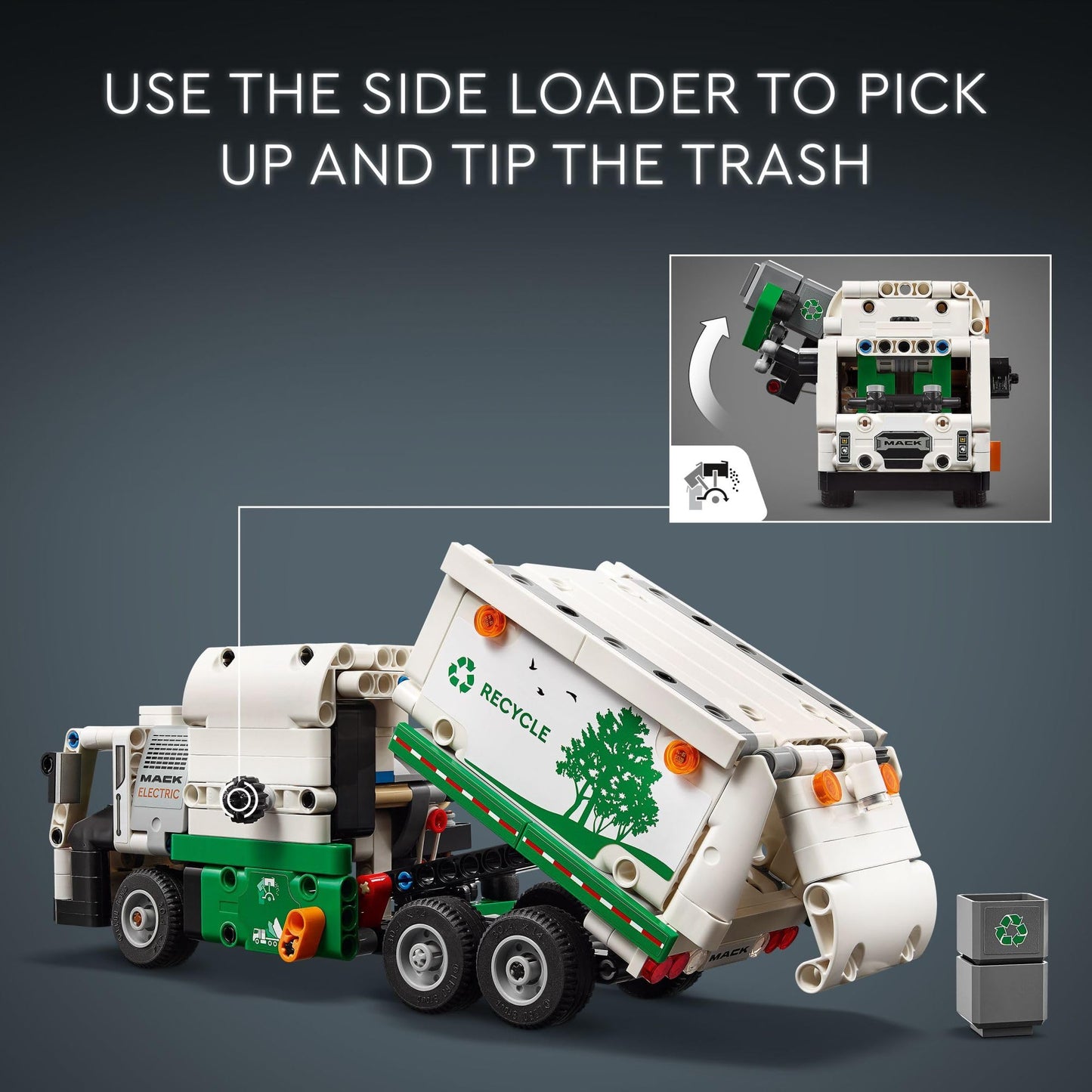LEGO Technic Mack LR Electric Garbage Truck Toy, Buildable Kids Truck for Pretend Play, Great Gift for Boys, Girls and Kids Ages 8 and Up who Love Recycling Truck Toys and Vehicles, 42167 LEGO