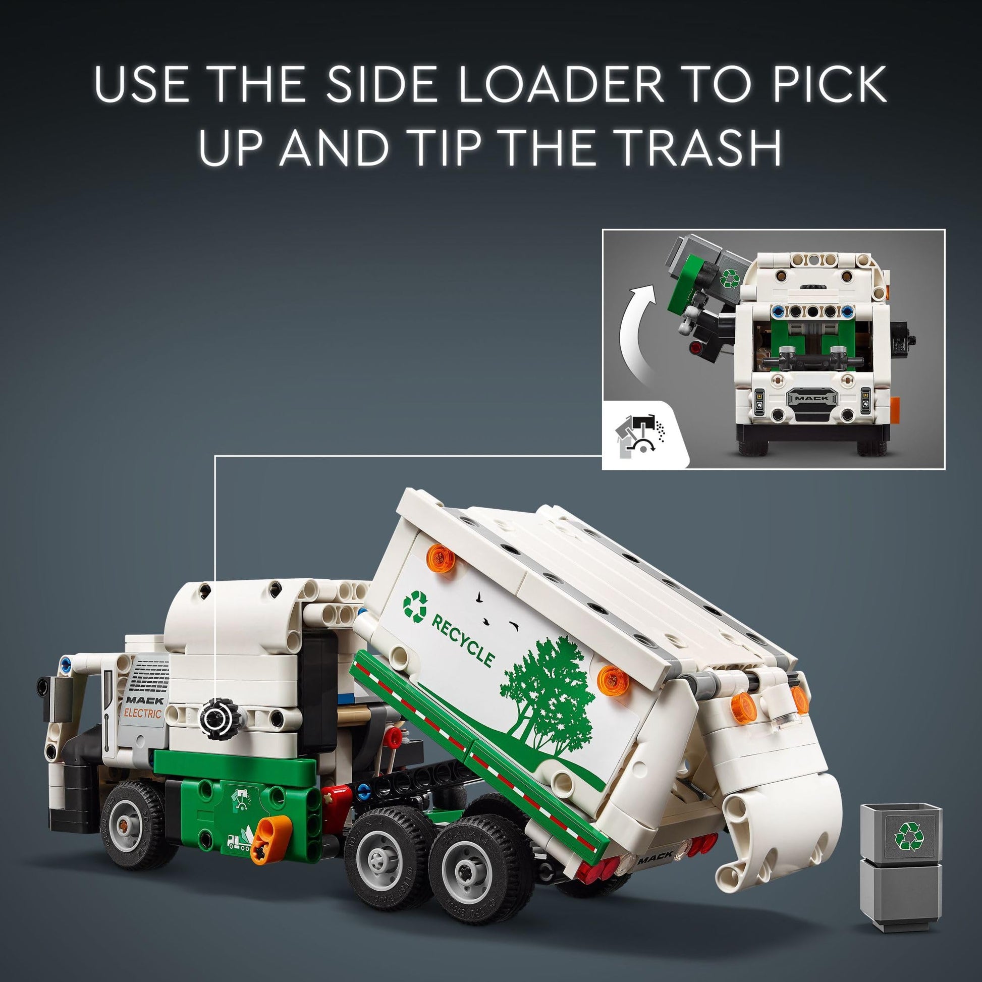 LEGO Technic Mack LR Electric Garbage Truck Toy, Buildable Kids Truck for Pretend Play, Great Gift for Boys, Girls and Kids Ages 8 and Up who Love Recycling Truck Toys and Vehicles, 42167 LEGO