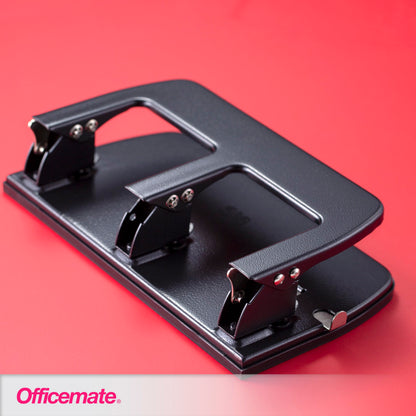Officemate Medium Duty 3 Hole Punch with Ergonomic Handle, 30 Sheet Capacity, Black (90088) Officemate OIC