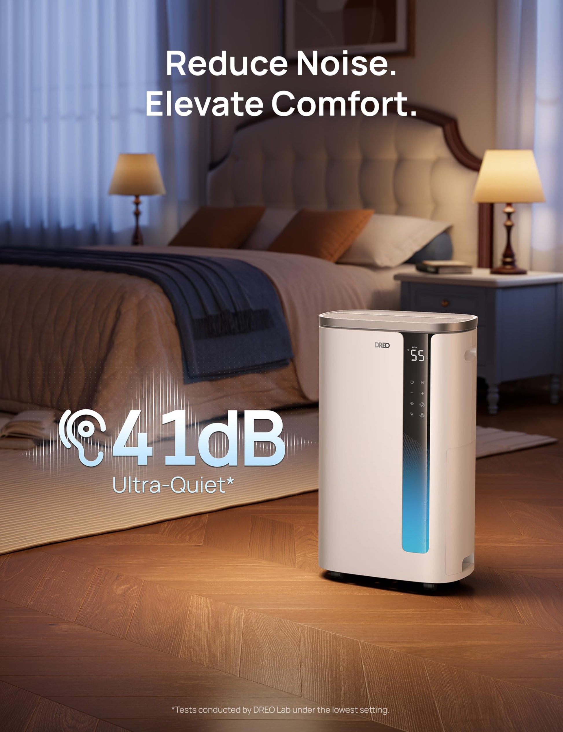 DREO 73 Pint Smart Dehumidifiers for Basements, Energy Star 6.0 Dehumidifier, Quiet 41dB, Auto Humidity Control, 3 Fan Speeds, 24H Timer, with Drain Hose, for Home up to 2000 Sq Ft, Bathroom & Bedroom DREO