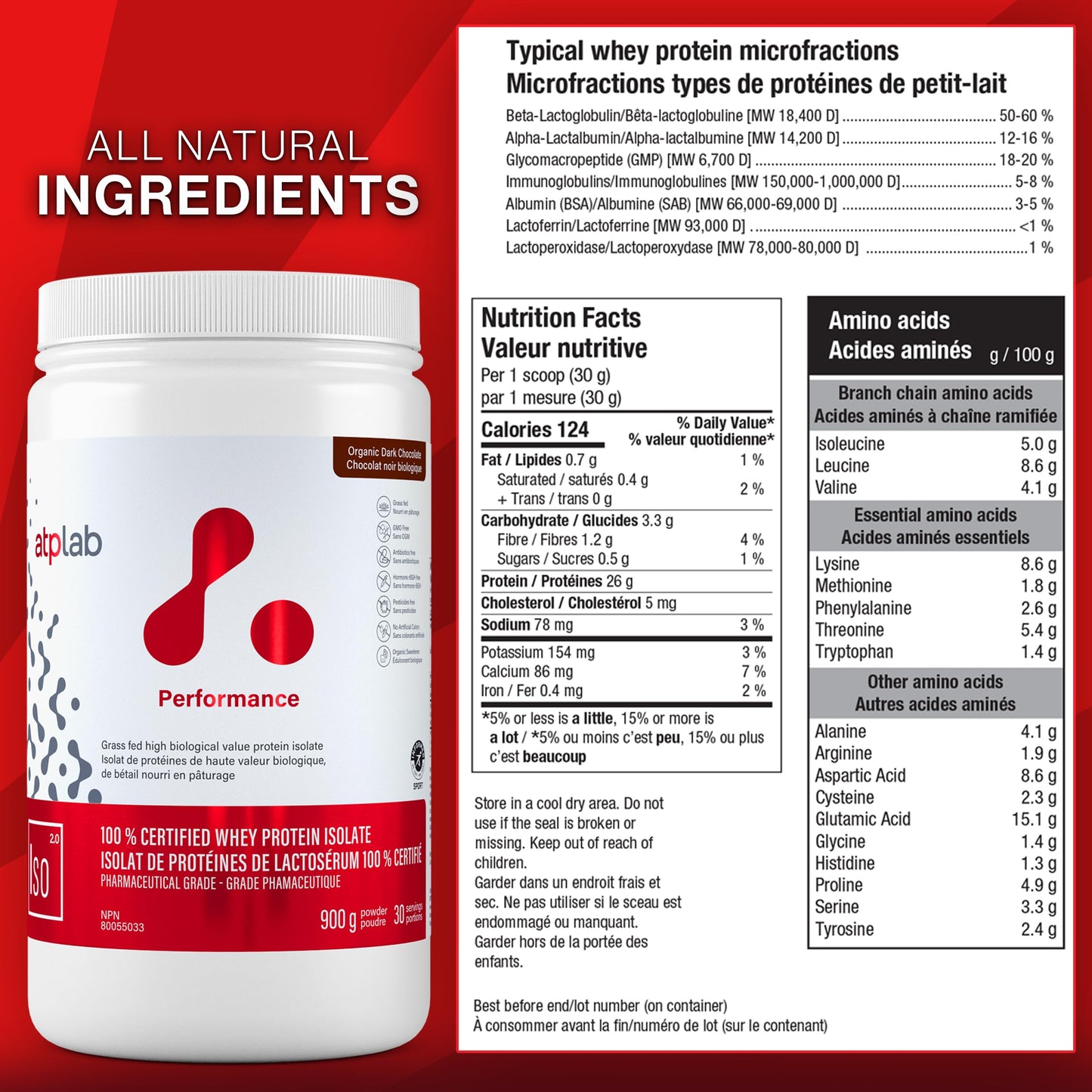 ATP LAB ISO 900g Whey Protein Isolate Powder – Chocolate – 30 Servings