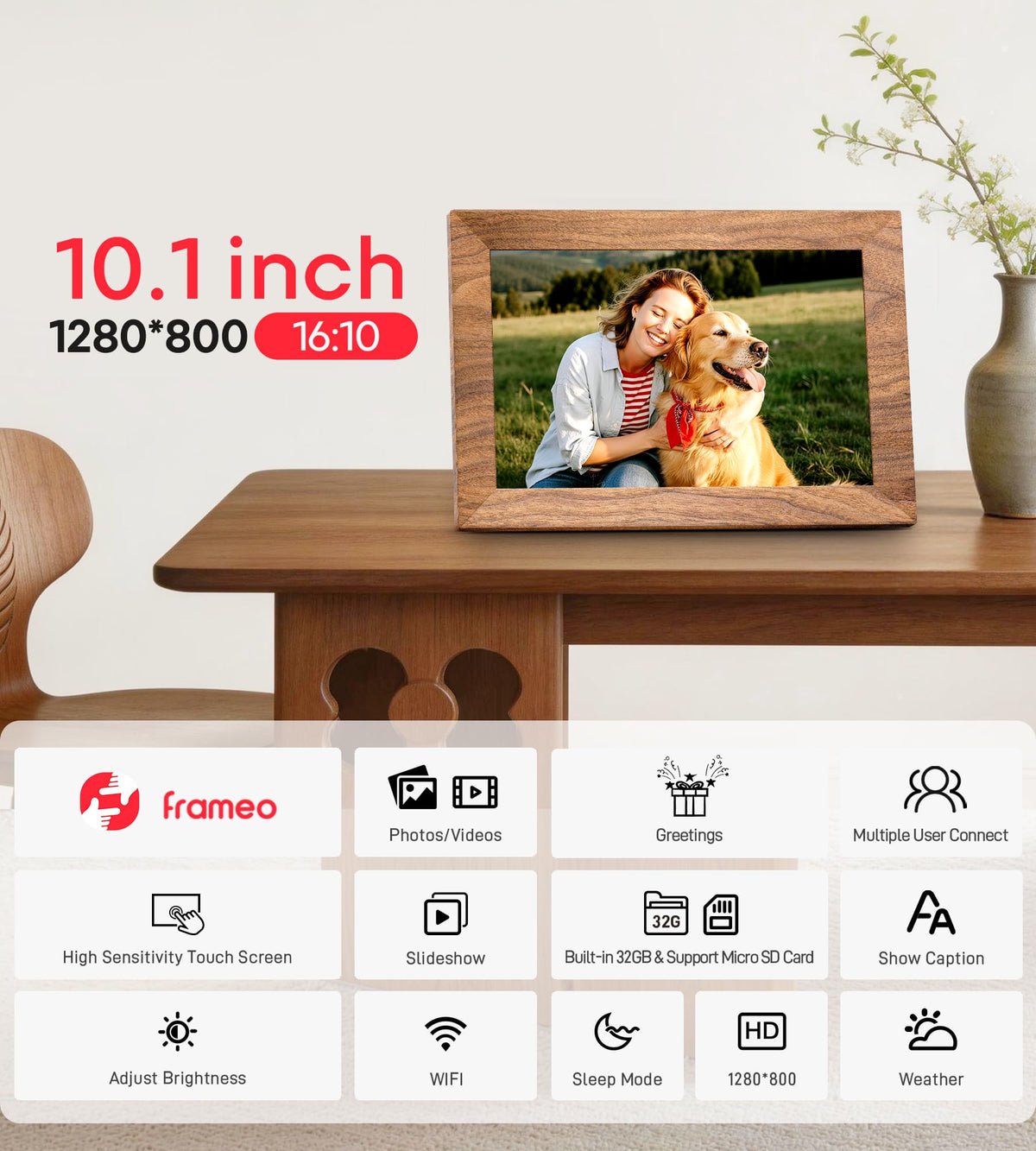 Frameo 10.1" Digital Picture Frame, 32GB Memory WiFi Electronic Photo Frame 🍁 All In One Marketplace Canada