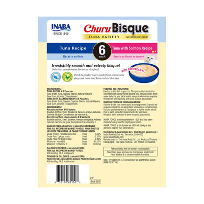 INABA Churu Bisque for Cats, Creamy Lickable Purée Side Dish with Vitamin E, 39 Grams per Pouch, 12 Pouches, Tuna Variety 🍁 All In One Marketplace Canada
