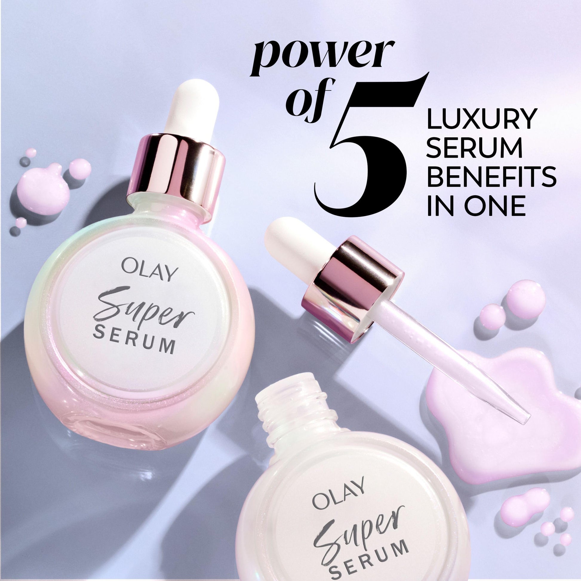 Olay Super Serum - Niacinamide, Vitamin C & E, Collagen Peptide, AHA - 5-in-1 Skin Care Benefits for Face - Healthy Glow, Brightening, Hydrating, Smoothing, Firming, Evens Tone, Anti-Aging, 30 mL Olay