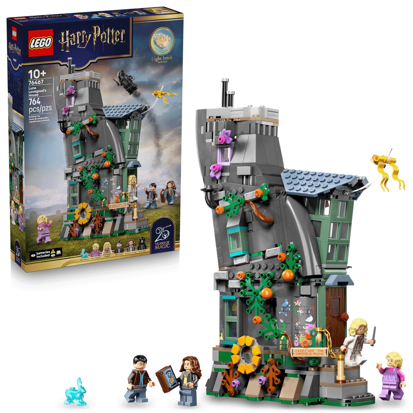LEGO Harry Potter Luna Lovegood’s House Building Toy for Girls & Boys - Pretend Play & Display Book Shelf or Bedroom Decor for Kids, Ages 10+ - W/Luna's Hare Patronus - Gift Idea for Birthdays - 76467 LEGO
