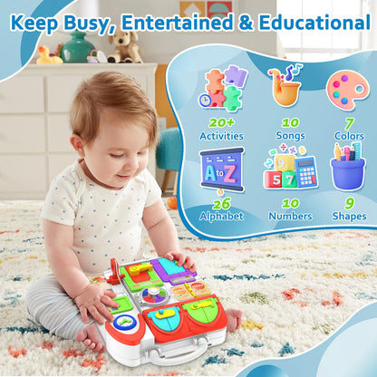 Montessori Busy Board for Toddlers 1-3 with Music, 20+ Activity Toddler Educational Toys Age 1-2, Learning Toy for 1 2 Year Old Boy Girl Christmas Birthday Gift 🍁 All In One Marketplace Canada