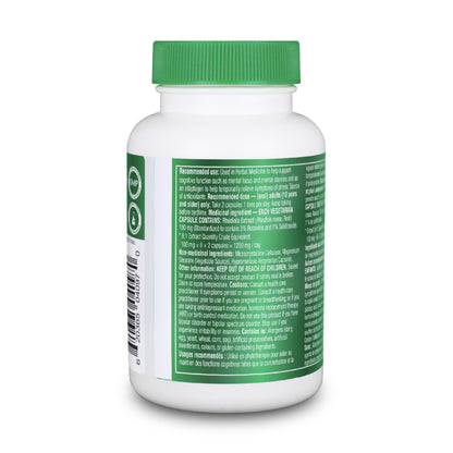 Organika Rhodiola 100mg 6:1 Extract- 3% Rosavins, 1% Salidroside- Adaptogen, Cognition Support, Mental Focus in Response to Stress- 60vcaps