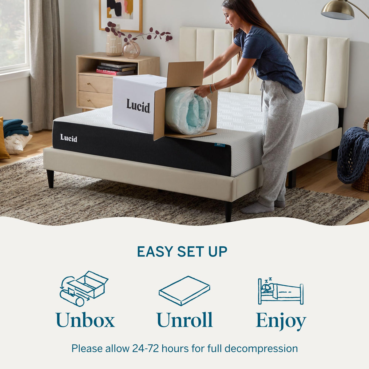 LUCID 4 Inch Gel Memory Foam Mattress Topper-Ventilated Design-Ultra Plush-Twin XL