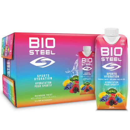 BioSteel Electrolyte Sports Drink, Rainbow Twist, 12-Pack, Zero Sugar