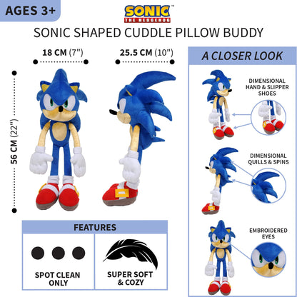 Franco Kids Bedding Plush Cuddle Pillow Buddy, One Size, Sonic The Hedgehog 🍁 All In One Marketplace Canada