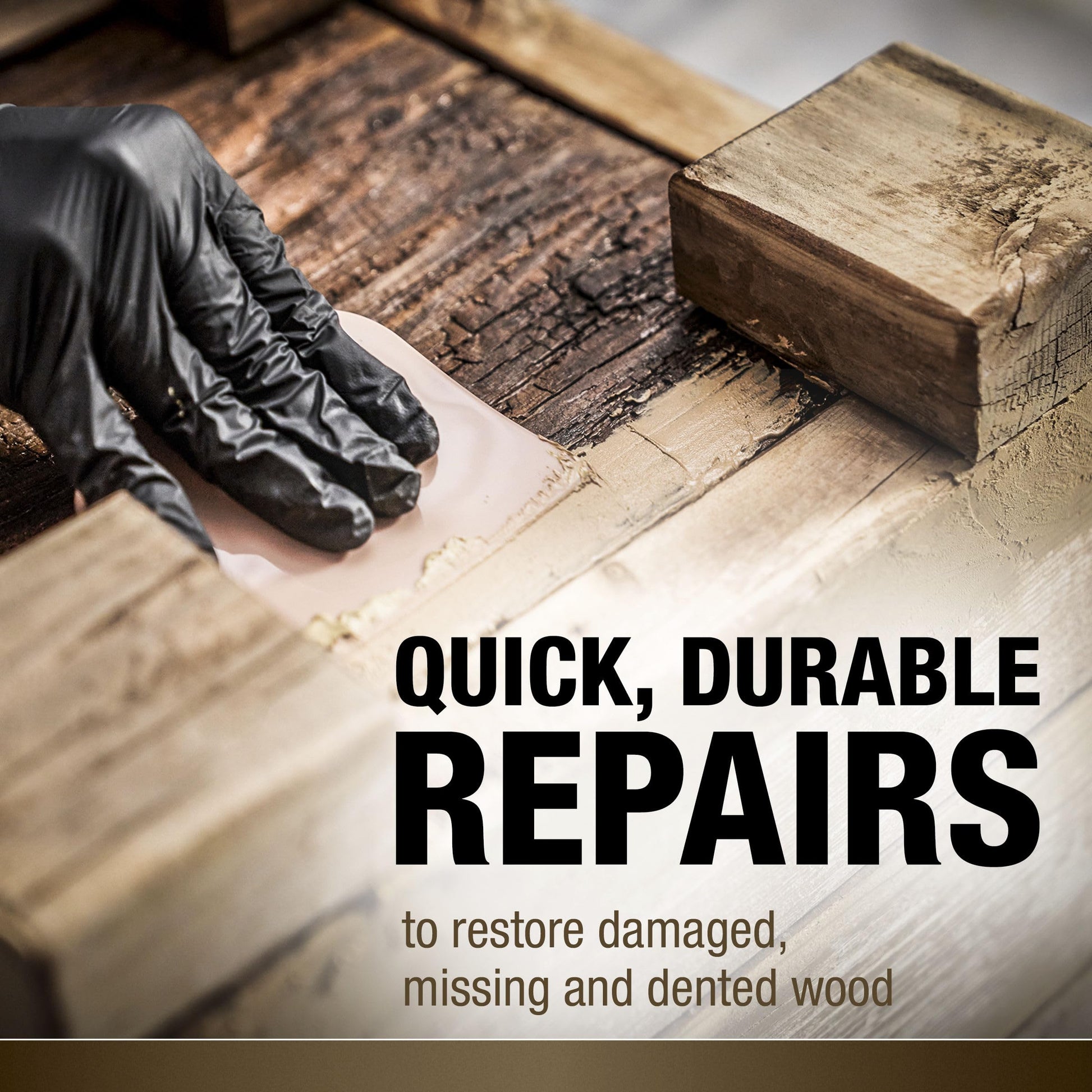 Bondo Wood Filler 12 oz with Hardener 0.5 oz, Repairs Chips and Cracks in Wood, Sandable, Paintable, and Stainable 3M