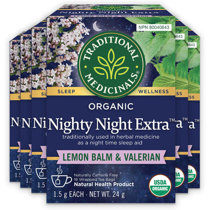 Traditional Medicinals Organic Nighty Night Extra Herbal Sleep Tea - 6 Pack (96 Tea Bags)