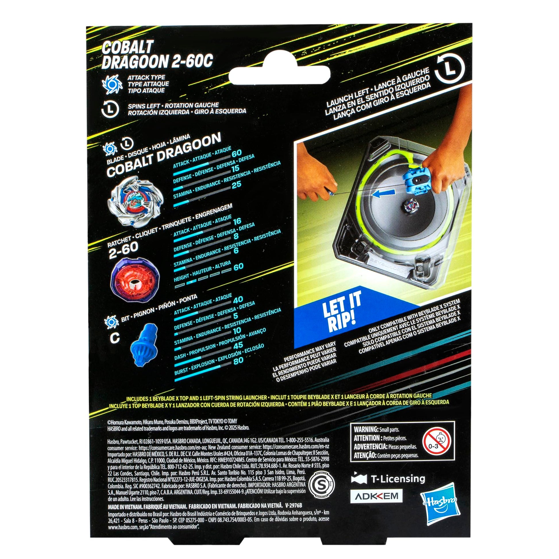 Beyblade X Cobalt Dragoon 2-60C Deluxe Left-Spin String Launcher Set with Attack Type Top Left-Spinning Top Toy; Great Gift for 8 Year Old Boys and Girls - Available at All In One Marketplace Canada