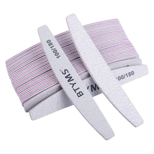 BTYMS 25 Pcs Nail Files 100/180 Grit Double Sided Emery Boards Coarse and Medium Nail File for Acrylic Nails and Natural Nails - Available at All In One Marketplace Canada