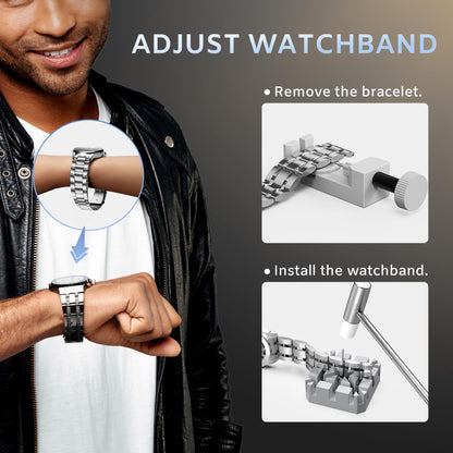 JOREST Watch Repair Tool Kit, Battery Replacement, Strap Adjustment, Bracelet Pin Removal, Band Link Remover, Resizing Tool, Wrench Opening Cover, Case Back Opener, Screwdriver, Spring Bar - Available at All In One Marketplace Canada
