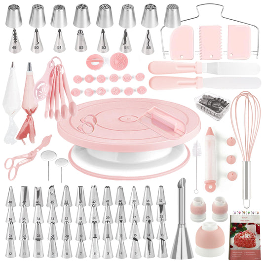 Cake Decorating Kit,137pcs Cake Decorating Supplies with Cake Turntable for Decorating,Pastry Piping Bag,Russian Piping Tips Baking Tools, Cake Baking Supplies for Beginners(Green-ne) 🍁 All In One Marketplace Canada