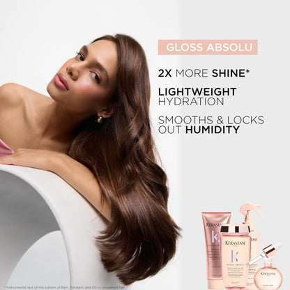 Kérastase Hair Gloss Oil, Gloss Absolu Anti-frizz Drops, Glossy & illuminating oil, Adds Shine, No Greasy Touch, For All Hair Types, Vegan Formula with Wild rose in Oil, 45 ml - Available at All In One Marketplace Canada