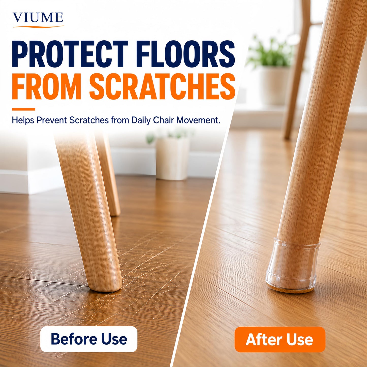 32 Pcs Chair Leg Floor Protectors for Hardwood Floors Silicone Covers to Protect Wood Tile Floors Felt Pads Furniture Leg Caps Anti-Scratch Reduce Noise (Fit:1.3"-2")