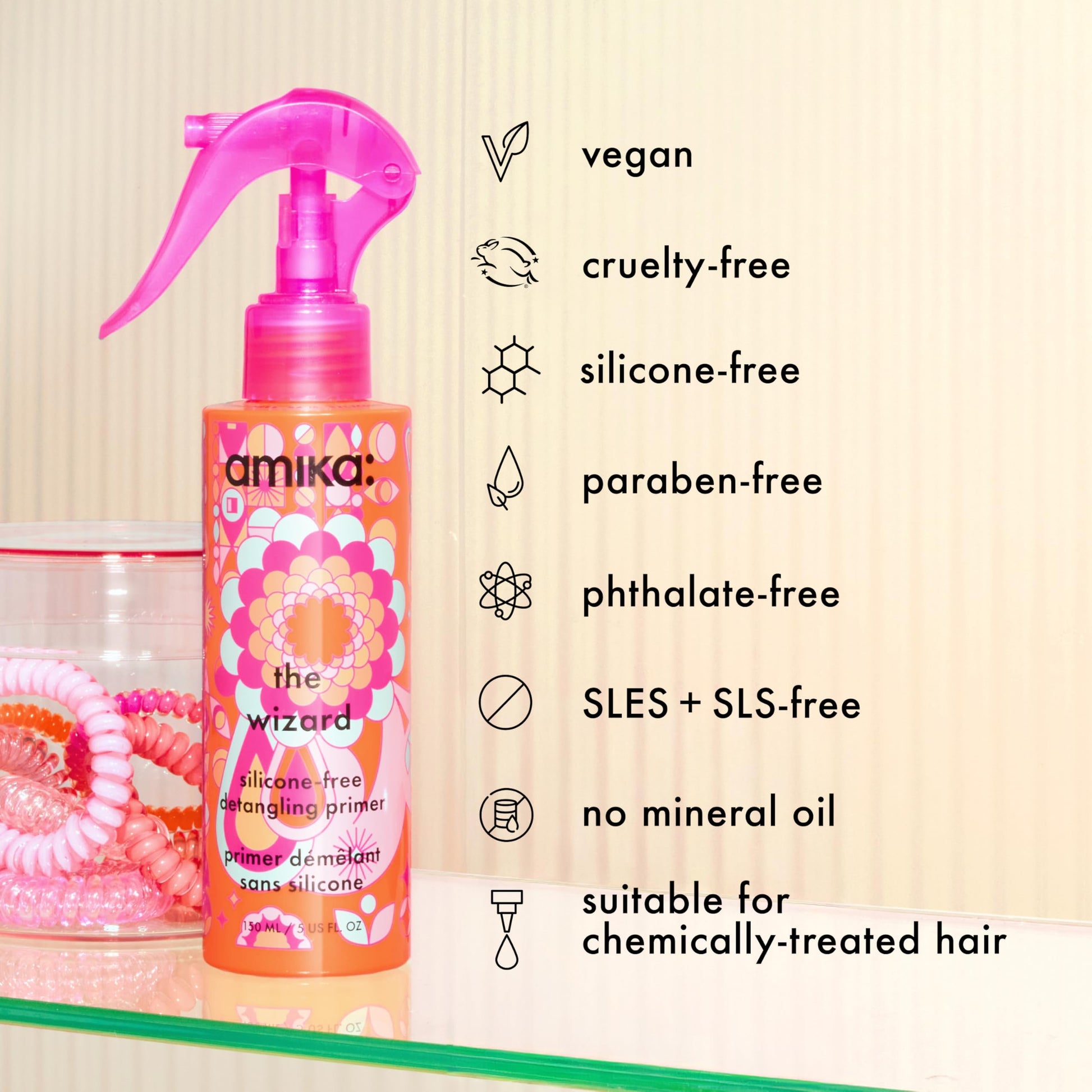 amika the wizard silicone-free detangling hair primer, 5oz - Available at All In One Marketplace Canada