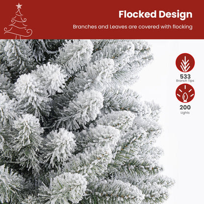 SHareconn 6.5ft Prelit Snow Flocked Artificial Slim Pencil Christmas Tree 🍁 All In One Marketplace Canada