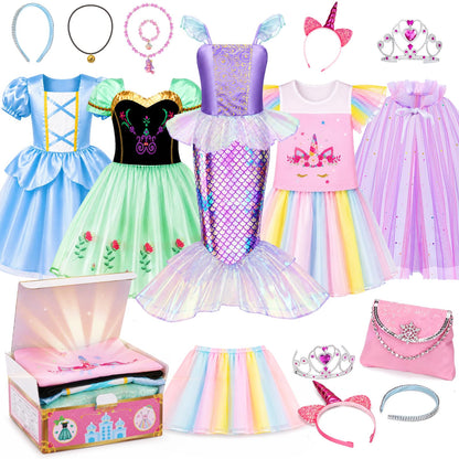 Meland 5-in-1 Princess Dress Up for Girls with Bag, Costume Gift Ages 3-8 🍁 All In One Marketplace Canada