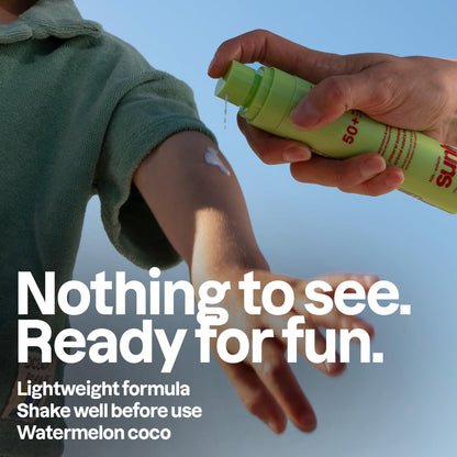 ATTITUDE Kids Mineral Sunscreen Lightweight Lotion SPF 50, Broad Spectrum Zinc Oxide, EWG Verified, Non-Nano, Water-Resistant 80 Minutes, Non-Greasy for Face & Body, Vegan, Watermelon & Coco Scent, 80 grams - Available at All In One Marketplace Canada
