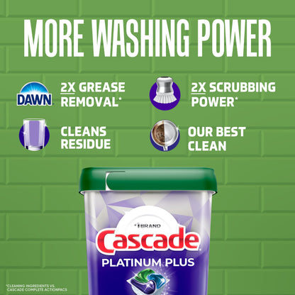 Cascade Platinum Plus Dishwasher Detergent Pods, Dish Detergent Soap, Mountain Scent, 57 Count