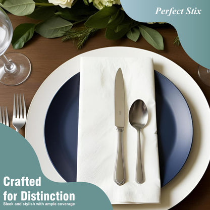 Perfect Stix White Dinner Napkin-300 2-Ply White Dinner Napkins, 0.1" Height, 17" width, 15" Length (Pack of 300) Perfect Stix