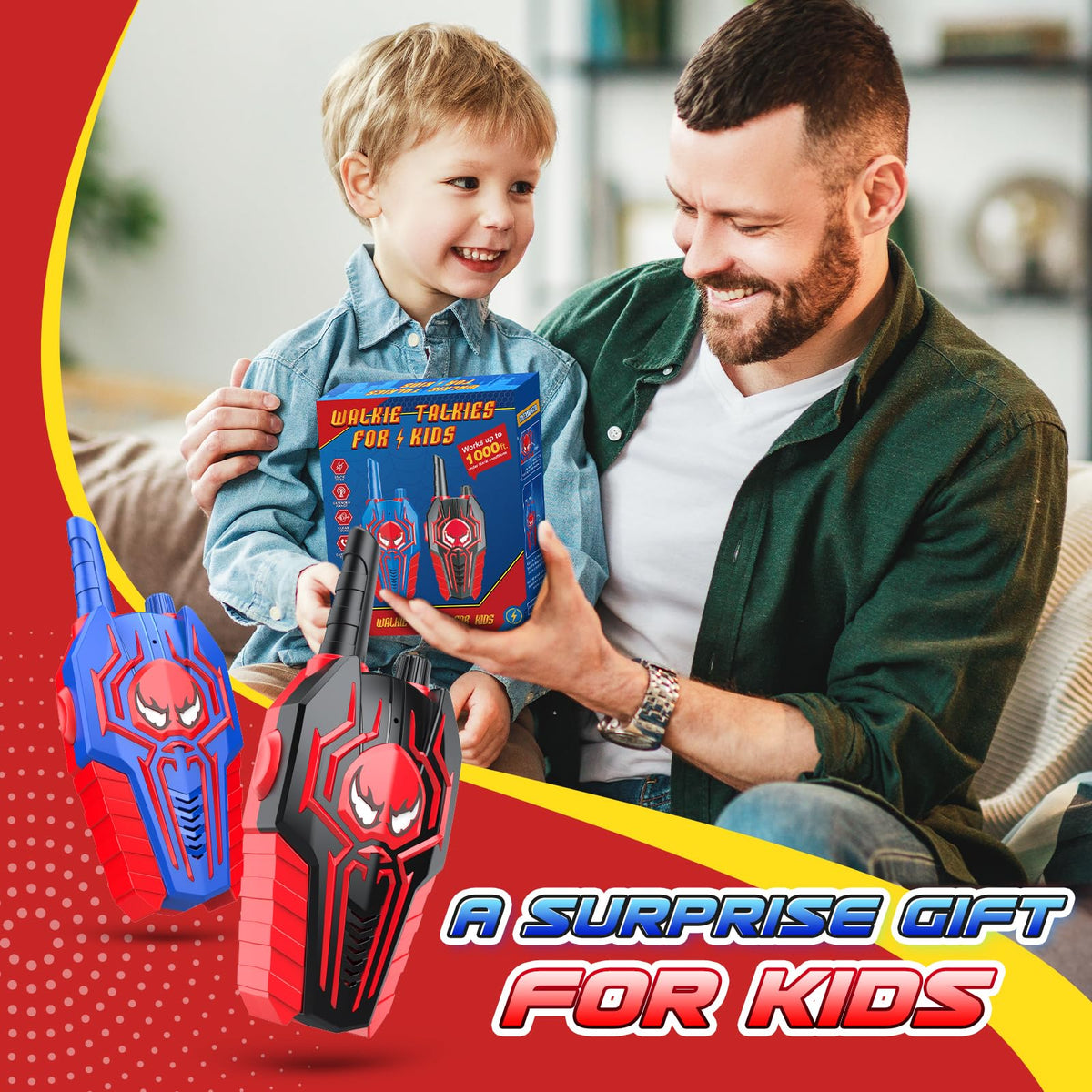 Exssary Walkie Talkies for Kids, Toys for 3 4 5 6 7 8 Year Old Boys Girls Outdoor Toys for Kids 3-5 6-8 Year Old Boy Girl Christmas Birthday Gifts Camping Backyard Activities Kid Walkie Talkies 2 Pack 🍁 All In One Marketplace Canada