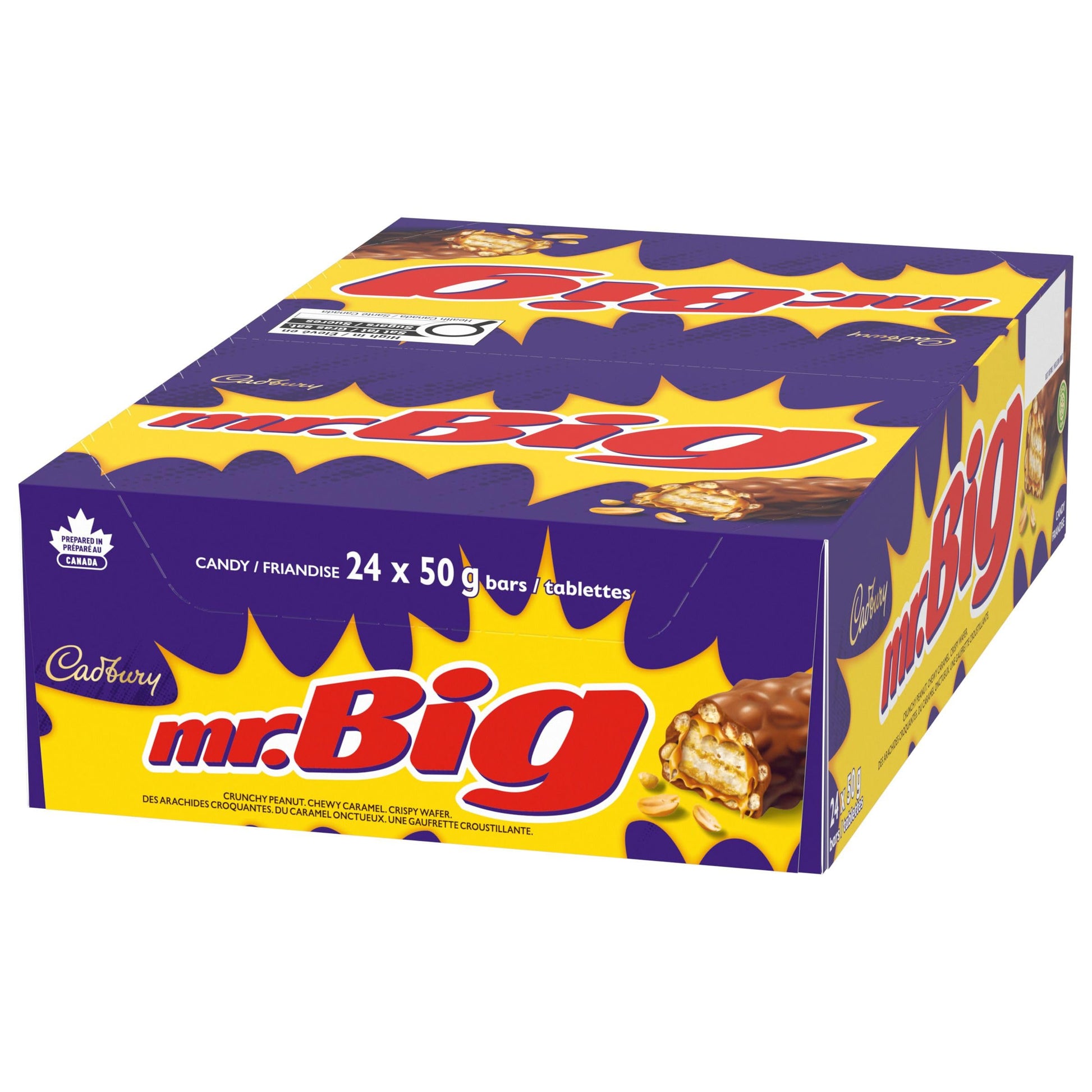 Cadbury Mr. Big 50g Chocolate Bars - 24 Pack (1.2kg) Bulk Individually Wrapped Candy