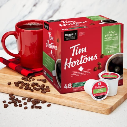 Tim Hortons Decaf Coffee K-Cup Pods, Medium Roast, 48 Pack