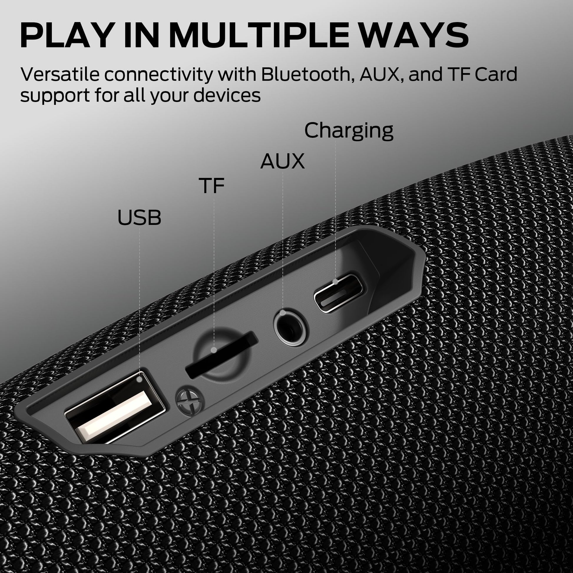 Monster S380 Bluetooth Speaker, Portable Speaker with 40W Stereo Sound, Bluetooth 6.0, 20H Playtime, IPX6 Waterproof, TWS Pairing, Support AUX/TF Card, Wireless Speaker for Party, Travel, Outdoor