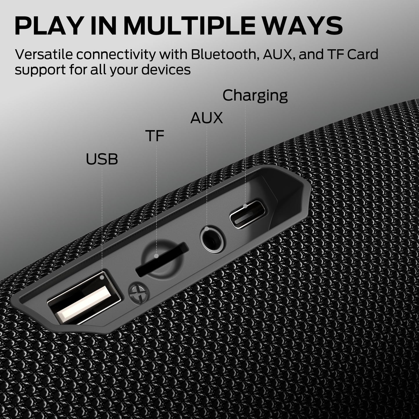 Monster S380 Bluetooth Speaker, Portable Speaker with 40W Stereo Sound, 20H Playtime, IPX6 Waterproof, Bluetooth 6.0, Support AUX/TF Card, TWS Pairing Wireless Speaker for Outdoor Travel Party - Available at All In One Marketplace Canada