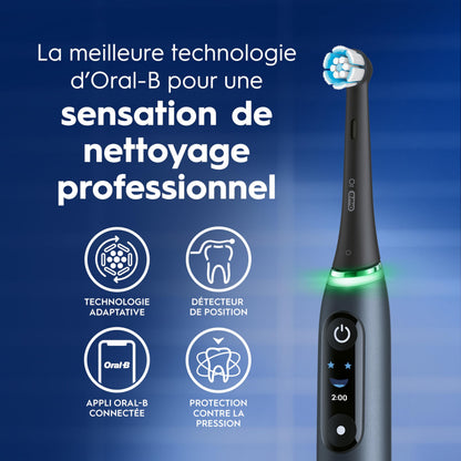 Oral-B iO9 Electric Toothbrush, for the Ultimate Professional Clean Feel, Black Onyx, Rechargeable Electric Toothbrushes, iO Series 9 with 1 Power Toothbrush, 4 Brush Heads, and 1 Charging Travel Case Oral-B