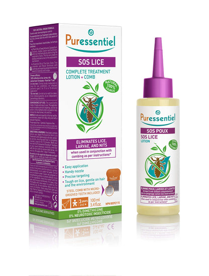 Puressentiel 100% Natural SOS Lice Treatment Lotion & Comb, for Kids -100ml