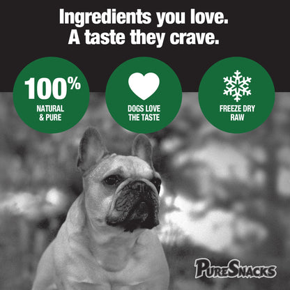 PureSnacks Freeze Dried Beef Liver Dog Treats 14.4oz (410g) | 1 Ingredient | Freeze Dried in the USA | Packaged and Prepared in Canada - Available at All In One Marketplace Canada