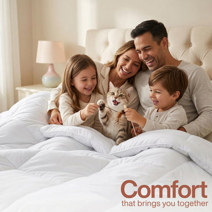 Utopia Bedding Comforters King Size, All Season Duvet Insert, Down Alternative Box Stitched Bed Comforter with Corner Tabs, Machine Washable (White)
