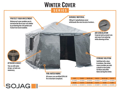Sojag Winter Cover for Gazebos, Waterproof 8' x 8' Gazebo Accessory with Roll-Up Door, and Vented Panels, All-Season Outdoor Storage 🍁 All In One Marketplace Canada