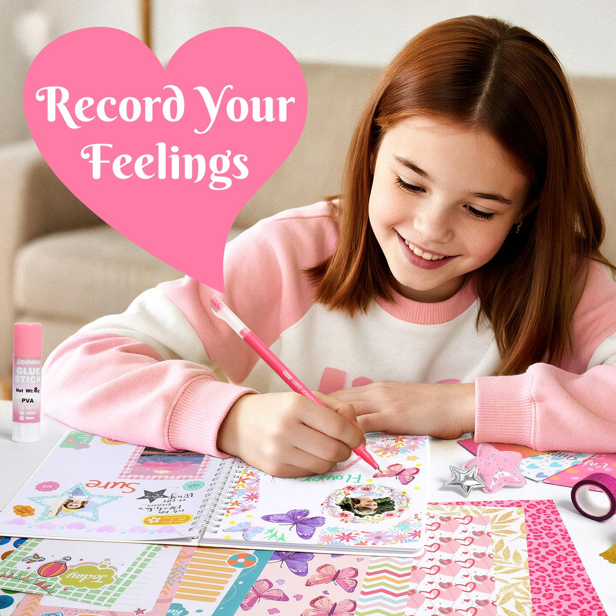 Axirata 2-Pack DIY Journal Kit for Girls, Journal Set for Tween & Teen Girls 6-8-14 Year Old, Art & Crafts Stationery Kit, Scrapbook & Diary Supplies Toy Set Birthday Christmas Ideal Gift for Girls 🍁 All In One Marketplace Canada