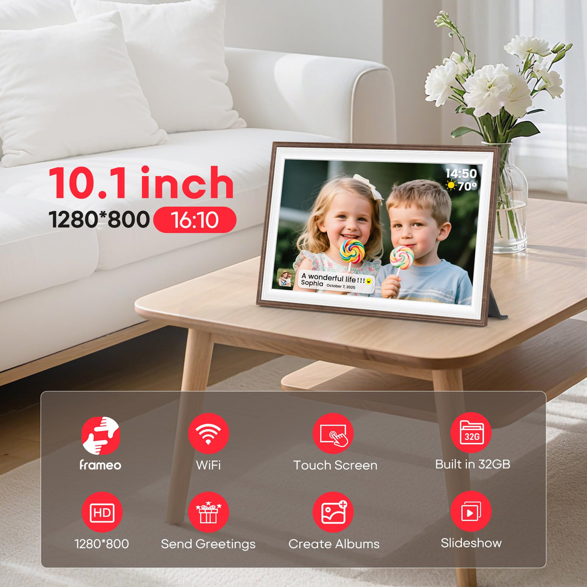 Frameo 10.1" Digital Picture Frame 32GB Storage WiFi Electronic Photo Frame 🍁 All In One Marketplace Canada