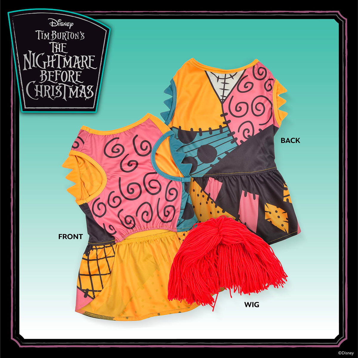 Costume pour chien Disney Halloween L'Étrange Noël de monsieur Jack, modèle Sally - Costume d'Halloween sous licence officielle pour chiens, taille grand