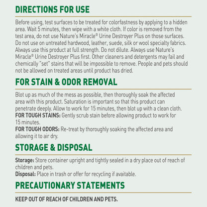 Nature's Miracle Urine Destroyer Plus For Dogs With Flip & Go Sprayer, 64 Ounces, Enzymatic Formula For Dogs Powers Out Tough Dog Urine Messes And Yellow, Sticky Residue Nature's Miracle