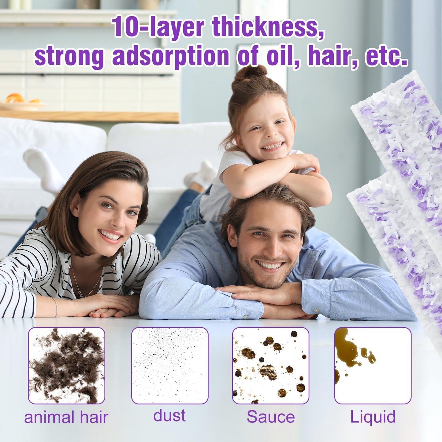 30 Pack Disposable Power Mop Refills Pads for Swiffer Power Mop,Spray Wet Pads Refill for Swiffer,Disposable Swifter Mopping Pads Refills for Multi-Surface Floor Cleaning (Purple-30) - Available at All In One Marketplace Canada